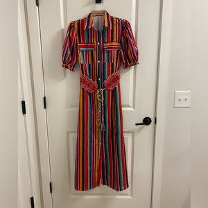 Colorful striped maxi dress